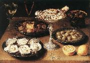 BEERT, Osias Still-Life with Oysters and Pastries Norge oil painting reproduction
